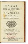 ECONOMICS CANTILLON, RICHARD. Essai sur la Nature du Commerce en Général. Traduit de l''Anglois. 1756